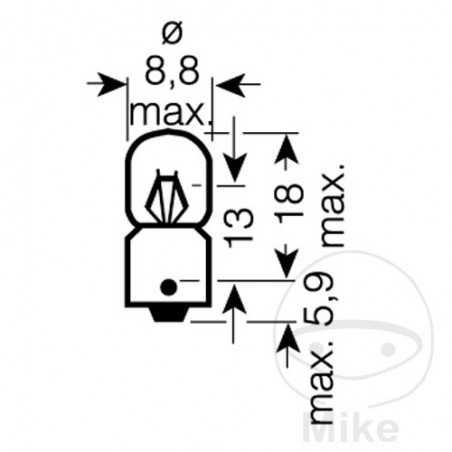 OSRAM LAMP, LIGHT BULB 24V 2W BA9S ORIGINAL 159.01.40