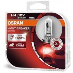 OSRAM Blister 2 lámparas bombilla para coche H4 12V 60/55W NIGHT BREAKER SILVER 159.01.82