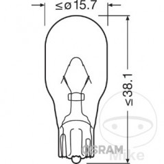 OSRAM glass base bulb 12V 16W W2.1X9.5 ORIGINAL 159.02.39