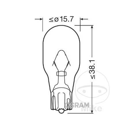 OSRAM Bombilla base de vidrio 12V 16W W2.1X9.5 ORIGINAL 159.02.39