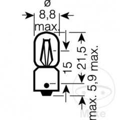 OSRAM LAMP, LIGHT BULB 24V 4W BA9S T4W 159.02.49