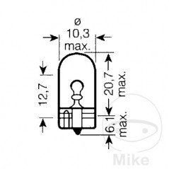OSRAM Bombilla base de vidrio 12V 5W W2.1X9.5D ORIGINAL 159.03.22