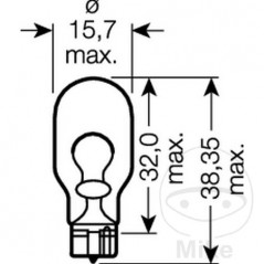 OSRAM glass base bulb 12V 16W W2.1X9.5 ORIGINAL 159.04.21