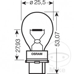 OSRAM Bombilla base plástica 12V 27W W2.5X16D ORIGINAL 159.06.86