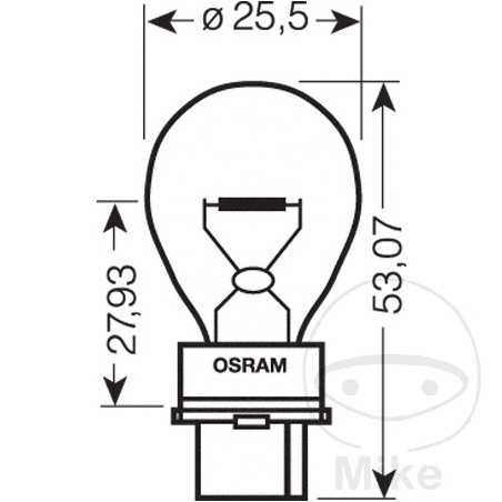 OSRAM plastic base bulb 12V 27W W2.5X16D ORIGINAL 159.06.86
