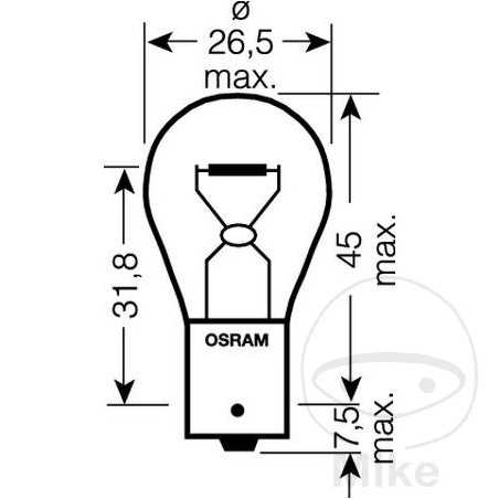 OSRAM LÁMPARA BOMBILLA 24V 21W BA15S P21W ORIGINAL 159.10.56