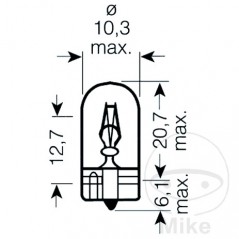 OSRAM glass base bulb 12V 5W W2.1X9.5D ORIGINAL 159.21.61