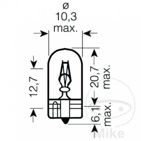 OSRAM glass base bulb 12V 5W W2.1X9.5D ORIGINAL 159.21.61