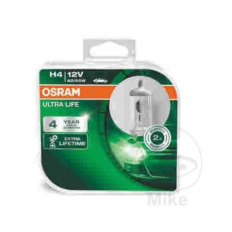 OSRAM Blister 2 lámparas bombilla para coche H4 12V 55/60W ULTRA LIFE 159.15.02