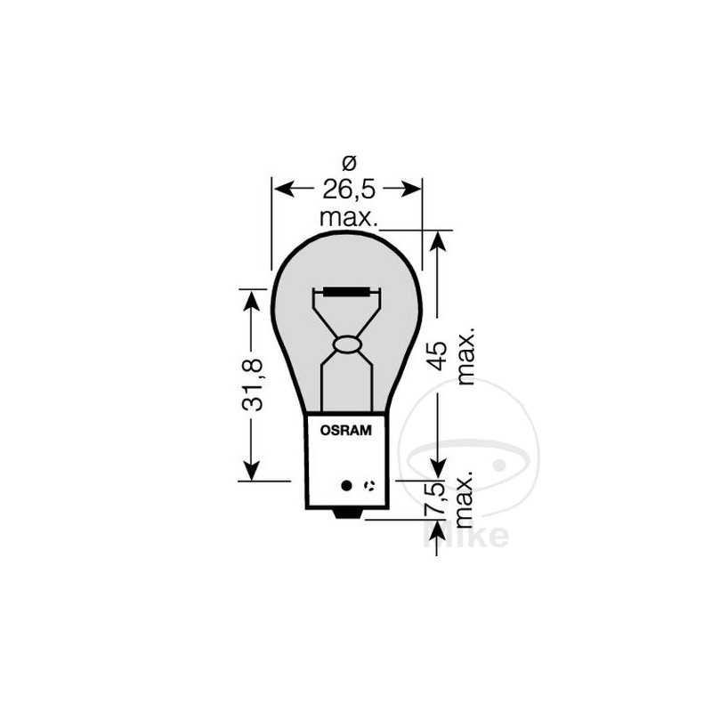 OSRAM LAMP, LIGHT BULB 12V 21W BAU15S 159.16.43