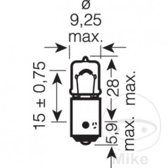 OSRAM Blister 2 lámparas bombilla para coche 12V H6W BAX9S 
ULTRA LIFE 159.19.81