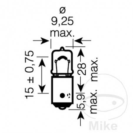 OSRAM flashing light bulb 12V 6W BAX9S 159.20.70