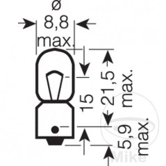 OSRAM LAMP, LIGHT BULB 12V 4W BA9S ORIGINAL 159.01.81