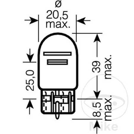 OSRAM Bombilla base de vidrio 12V 21/5W W3X16Q ORIGINAL 159.24.35