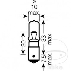 OSRAM LAMP, LIGHT BULB 24V21W BAY9S ORIGINAL 159.25.42