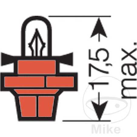 OSRAM Bombilla base plástica 12V 1.12W BX8.4D 
ORIGINAL 159.46.54