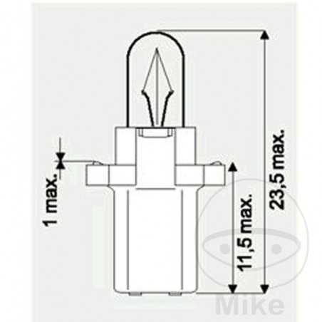 JMP plastic base bulb 12V 1.2W
B8.3D 705.08.50