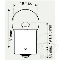 JMP LAMP, LIGHT BULB 6V 5W 
BA15S 705.08.60