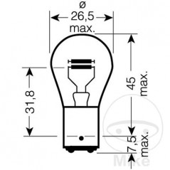 JMP LAMP, LIGHT BULB 6V 21/5W 
BAY15D 705.08.56