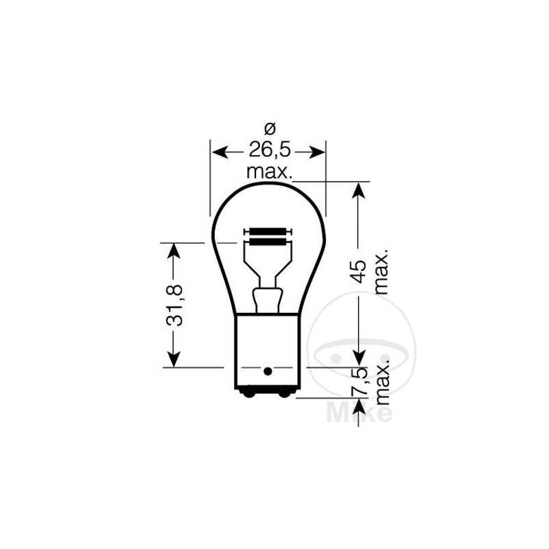 JMP LAMP, LIGHT BULB 6V 21/5W 
BAY15D 705.08.56