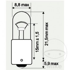 JMP LAMP, LIGHT BULB 6V 4W 
BA9S 705.08.59