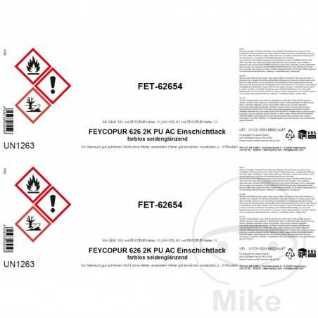 FEYCOLOR Set of labels for single-layer silk gloss paints 2K 998.01.31