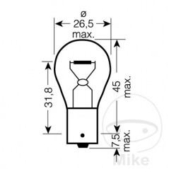 OSRAM LAMP, LIGHT BULB 12V 21W BA15S P21W ORIGINAL 159.10.49