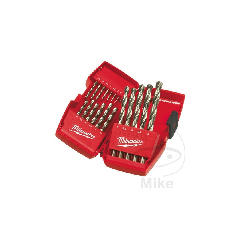 MILWAUKEE Set of 19 drill bits for metal HSS-G Ø 1-10 MM 637.00.74