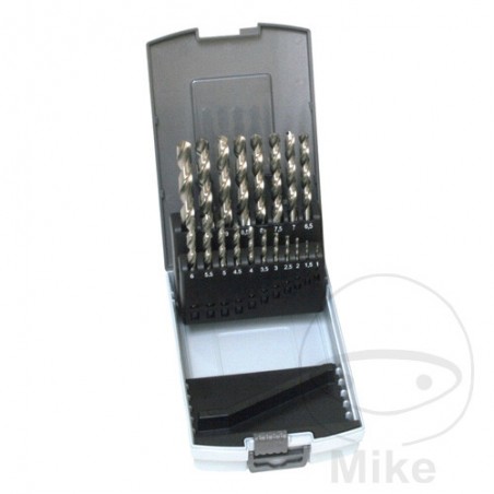 Set of 19 drill bits for metal HSS Ø 1.0-10.0 MM 637.18.76