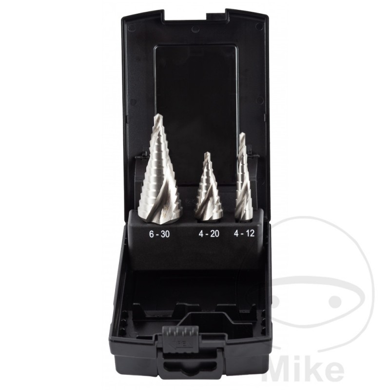 Set of 3 spiral drill bits HSS 4-12 / 4-20 6-30 MM 644.00.02