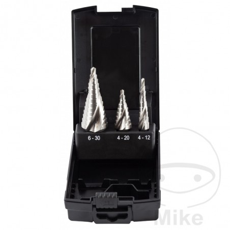 Juego 3 brocas para perforar espiral HSS 4-12 / 4-20 6-30 MM 644.00.02