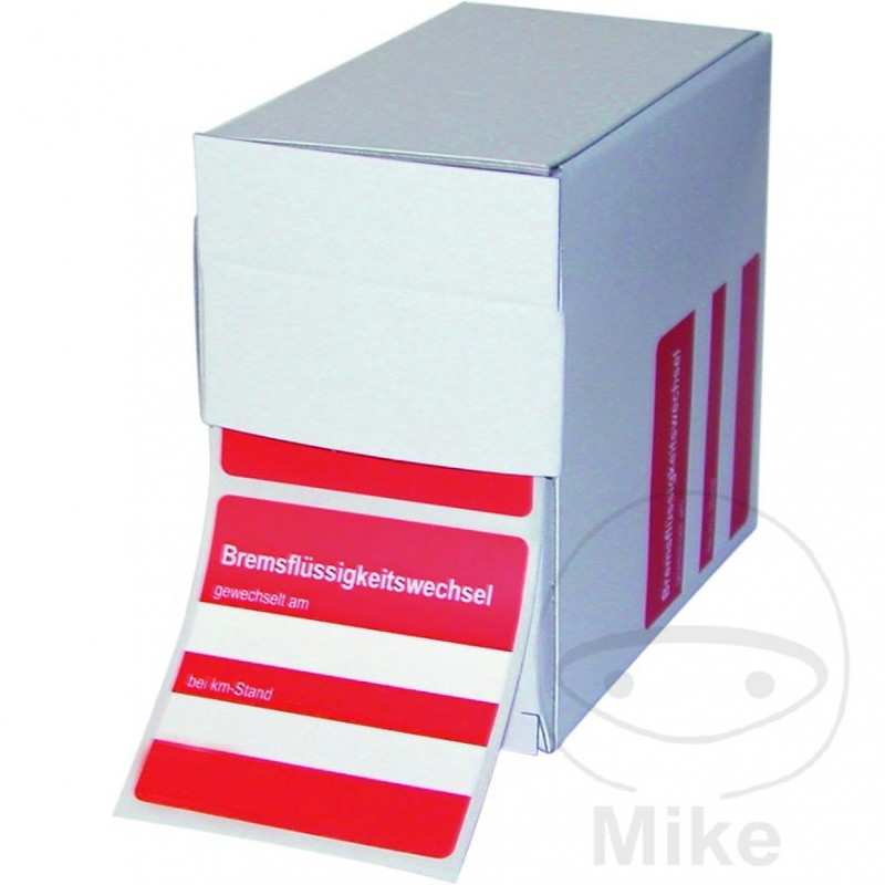 Dispenser 200 brake fluid labels WECHS 998.90.62