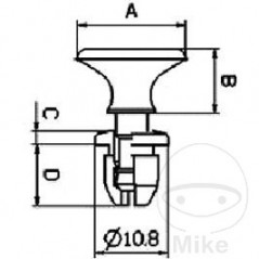 TOURMAX Pack 10 plastic fixing rivets ALTN: 7750061 775.00.78