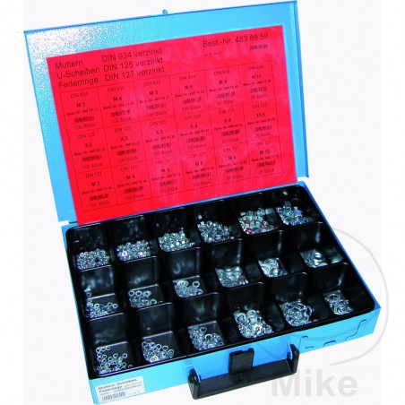 DRESSELHAUS Caja surtido de tuercas, arandelas y seguridad 125/127/934 8543 483.89.59