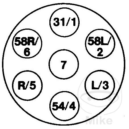 HERTH+BUSS Conector enchufe remolque 7 polos aluminio 24V 146.79.68