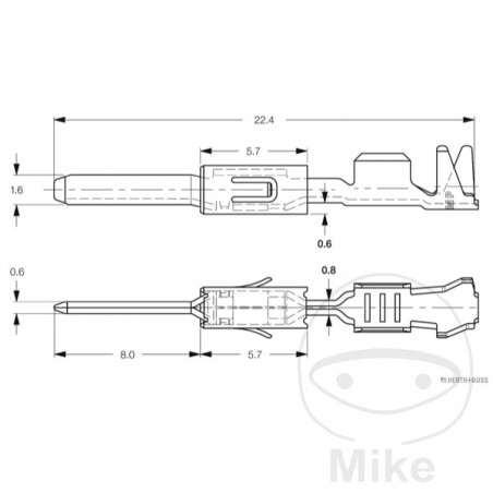 HERTH+BUSS flat connector 0.5-1.0 1.6 MM (50UD) 158.06.76