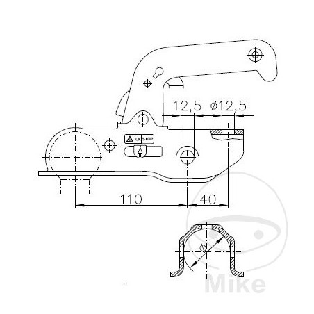 WINTERHOFF Tow ball hitch head 2.200 KG WW220-RB 50/51 MM 338.02.21