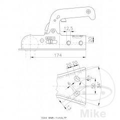 WINTERHOFF Cabezal enganche de bola remolque 800 KG WW8Y 338.06.08