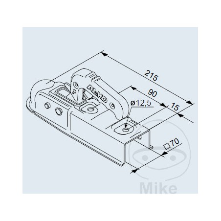 AL-KO Cabezal enganche de bola remolque 750 KG AK7V/H 70 MM 338.06.17