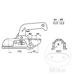 ALBE BERNDES Tow ball hitch head 1500 KG EM150R-B 50/51 MM 338.42.94