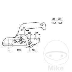 ALBE BERNDES Cabezal enganche de bola remolque 3000 KG EM300R-B 50/51 MM 338.44.50