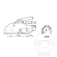 WINTERHOFF Cabezal enganche de bola remolque 3000 KG WW200B3H 45/46 MM 338.44.68