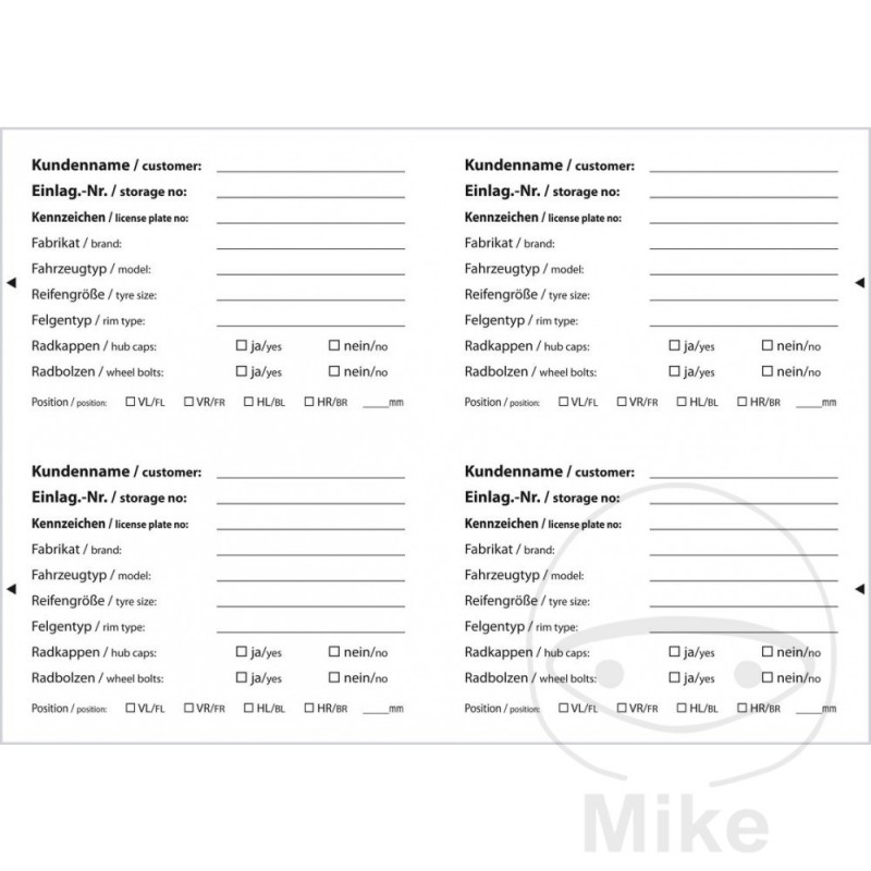 BLITZ Pack 100 labels for car identification 2980007 298.00.46