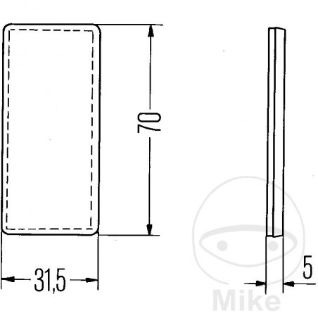 HELLA Self-adhesive square catadioptric reflector 182.09.76