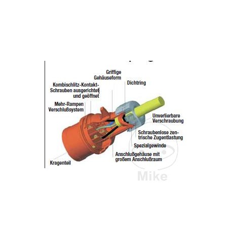 Conector enchufe macho 5 polos CEE 400V 16A 1467836 146.78.28