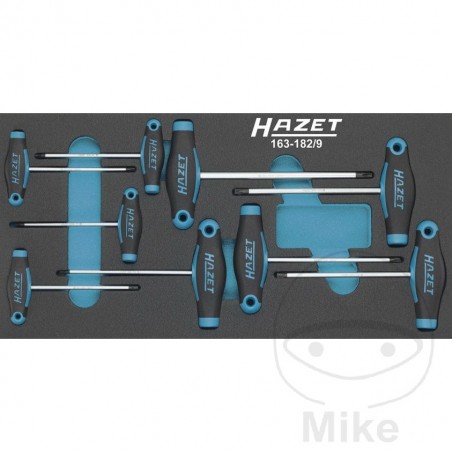 HAZET Set of 9 t-handle screwdrivers T 6-T 30 607.16.08