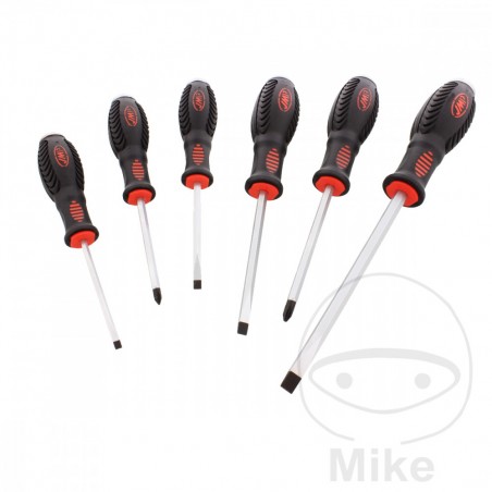 JMP Juego 6 destornilladores plano cabeza reforzada 4 X 2 PH 632.01.68