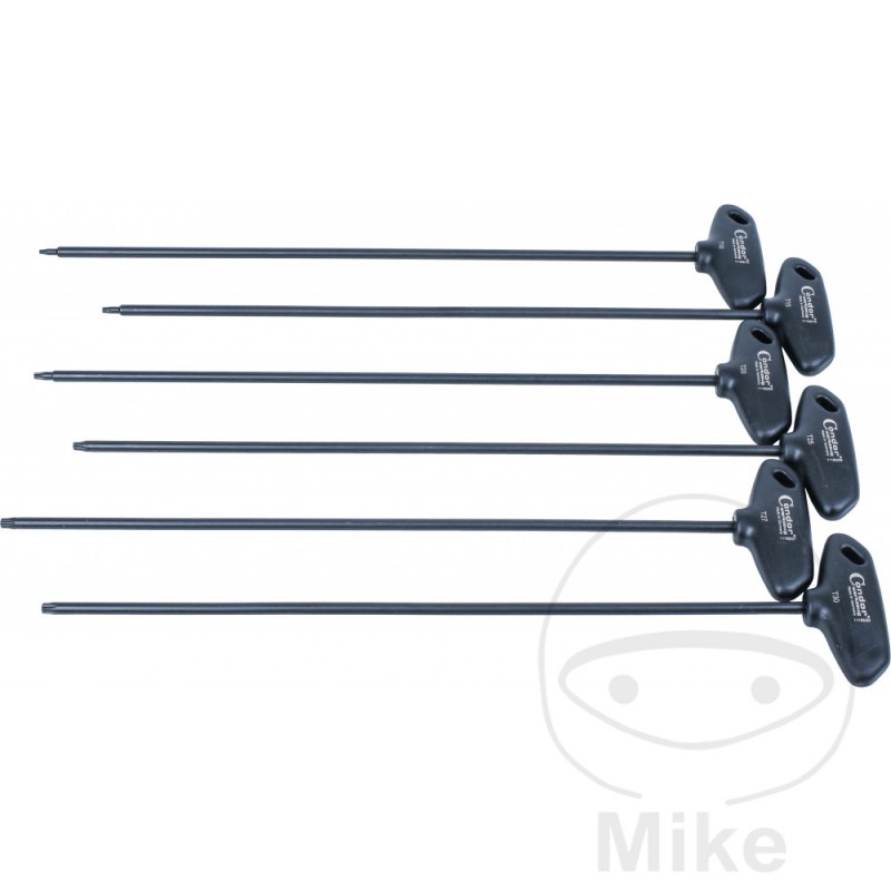 CONDOR Set of 6 long t-handle torx screwdrivers T 10-T 30 632.07.66