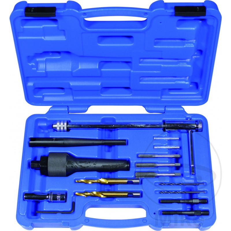 Drilling tool kit to repair spark plugs M8 X 1 + M10 614.67.81