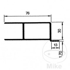 Aluminum Latch for Trailer Left Side Panel 300 MM 338.24.00